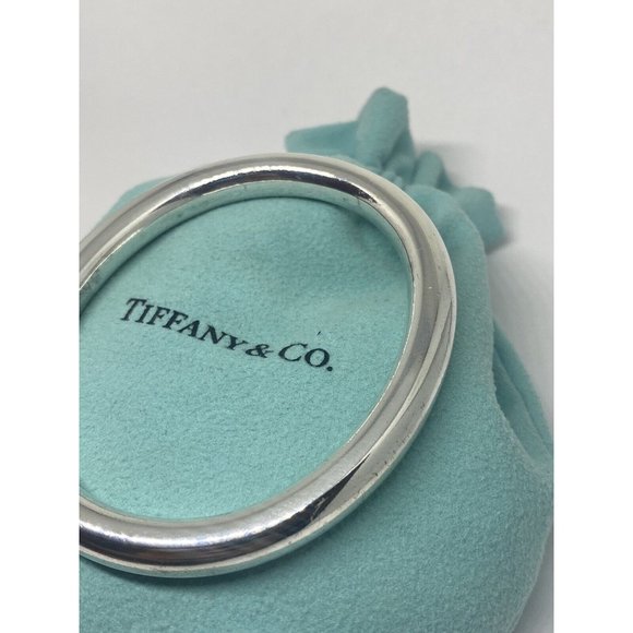 SOLD!!!! Tiffany & Co. Round Tube Oval Classic Bangle Brace 7 1/4” Pouch - Picture 3 of 8